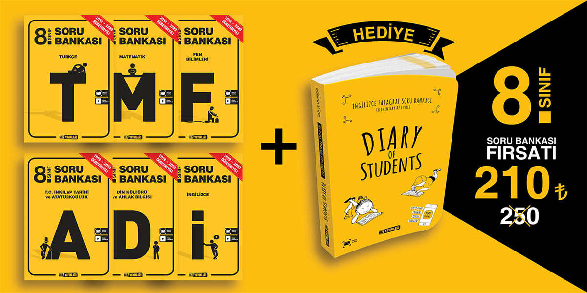 8. SINIF SORU BANKASI FIRSATI+DIARY