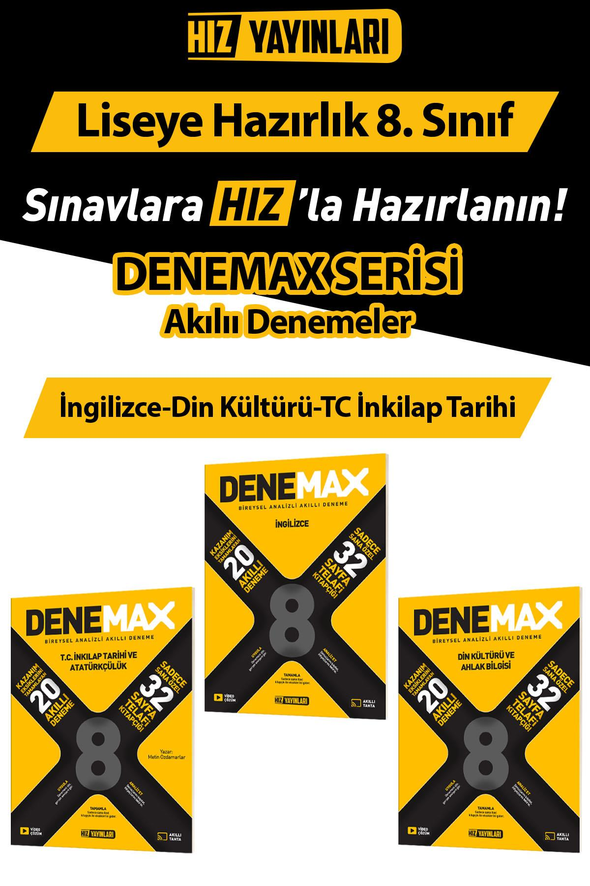 Denemax Akıllı Denemem İngilizce-TC İnkilap Tarihi-Din Kültürü Seti 3 kaynak