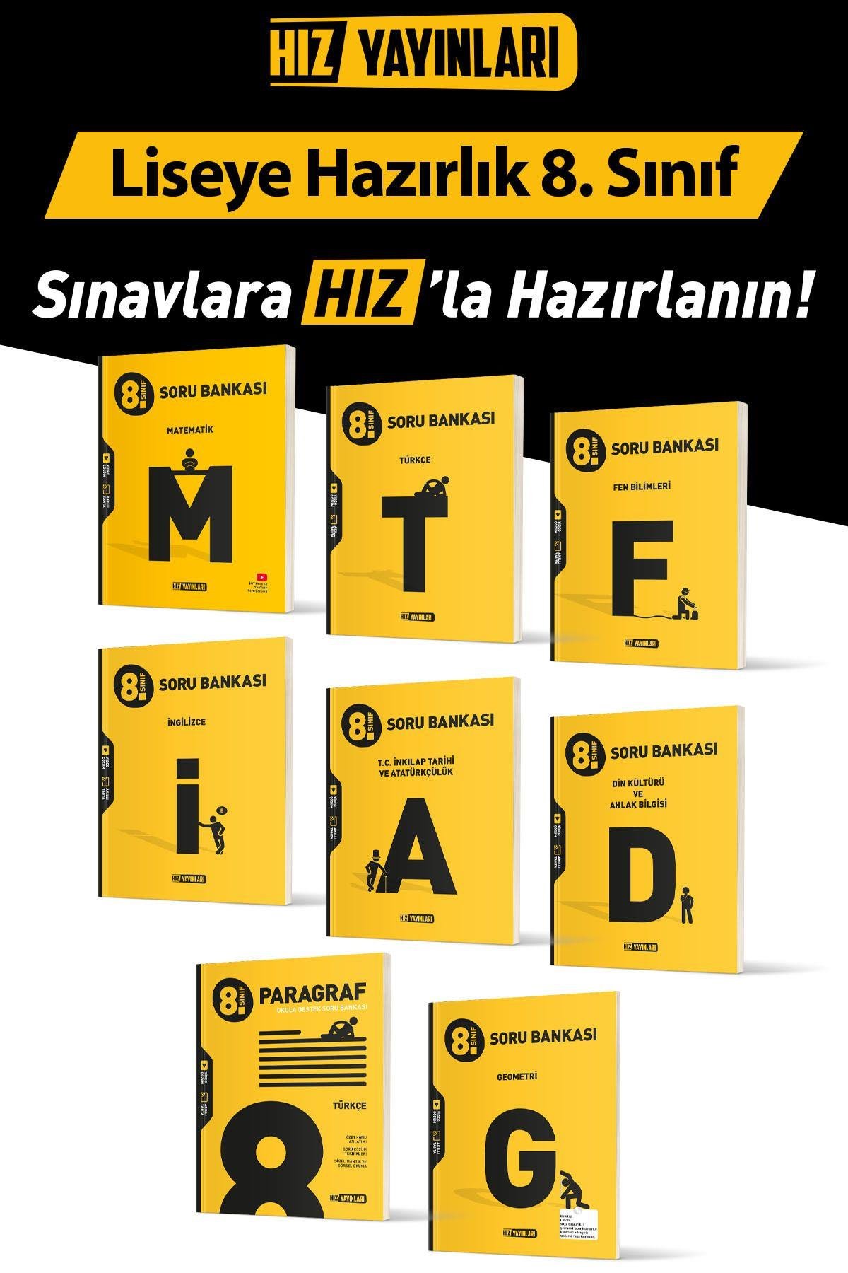 Hız Yayınları 8.sınıf Tüm Dersler Soru Bankası Seti Yeni