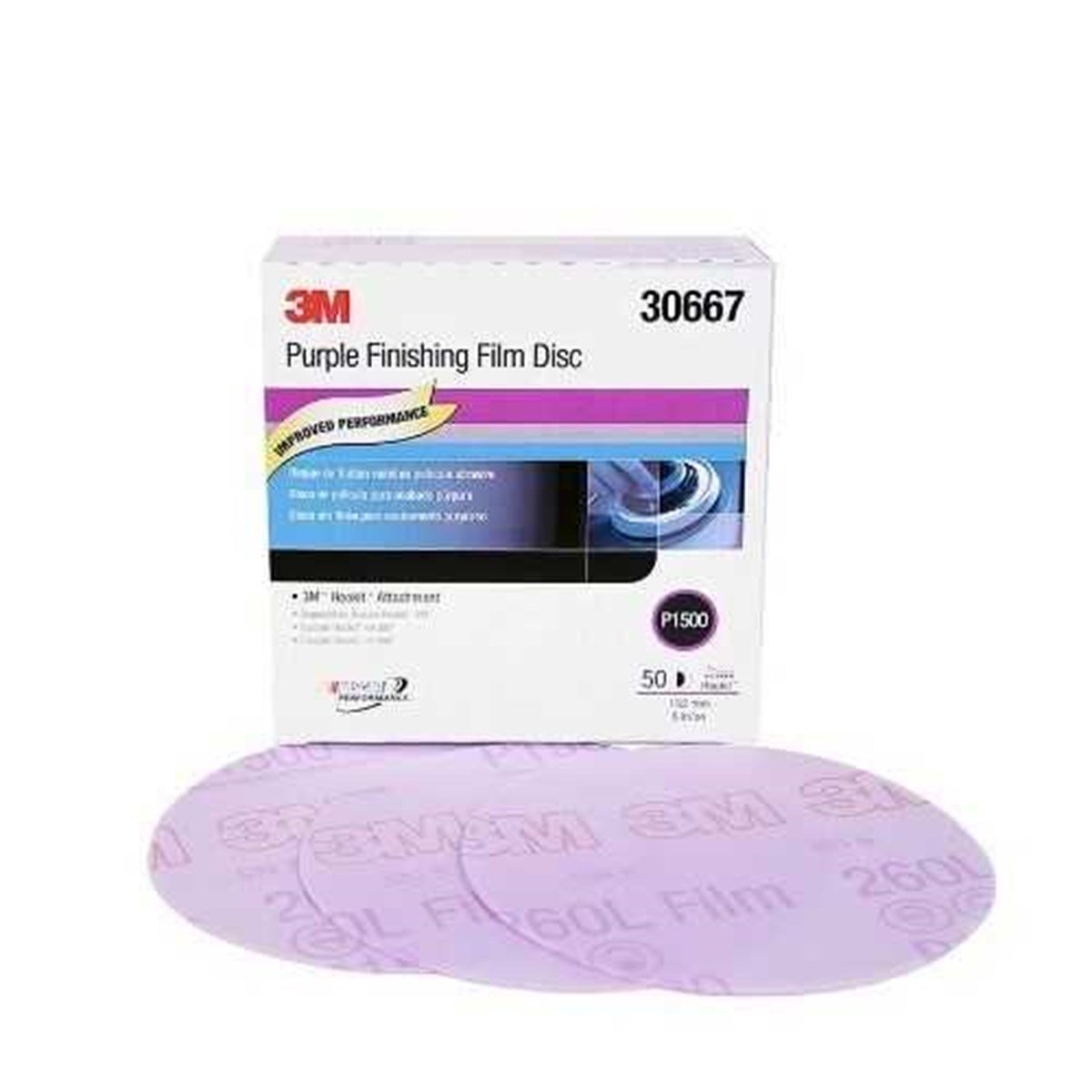 3M 30667 260L  Hookit P1500 Deliksiz Disk Zımpara 150mm