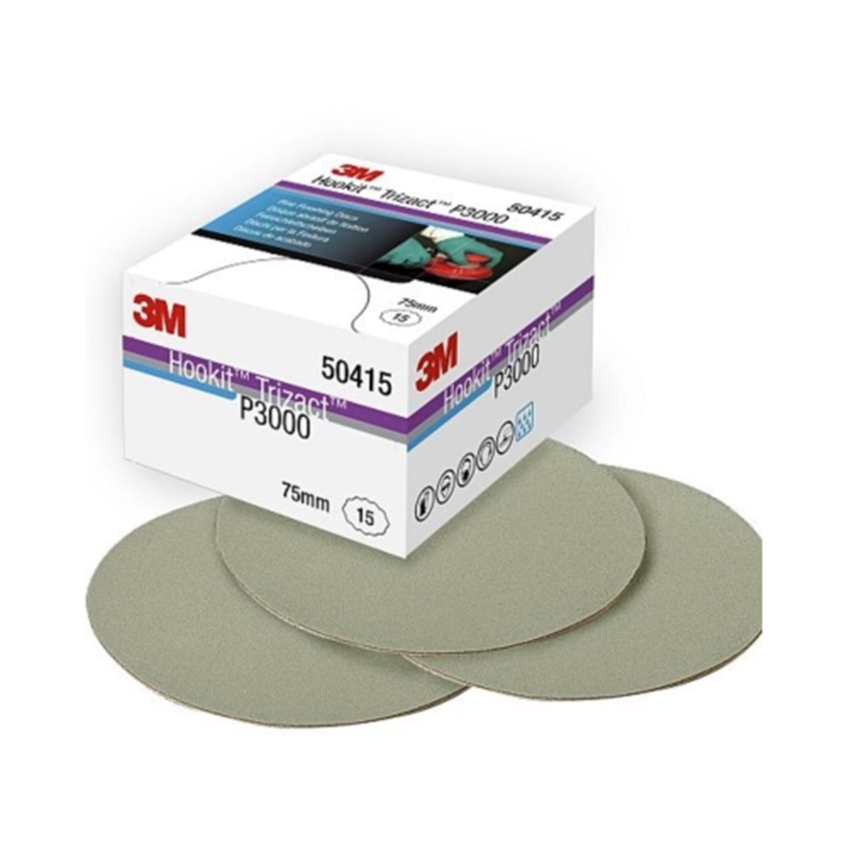 3M 50415 Trizact Hookit P3000 Hassas Finisaj Diski 75mm