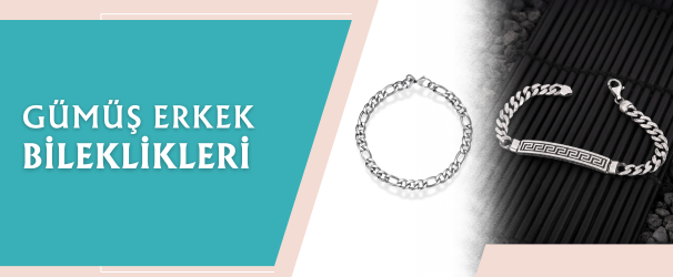 Gümüş Erkek Bileklikleri