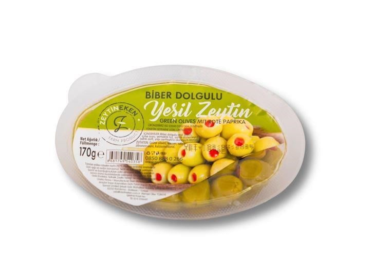 Biber Dolgulu Yeşil Zeytin 170 G