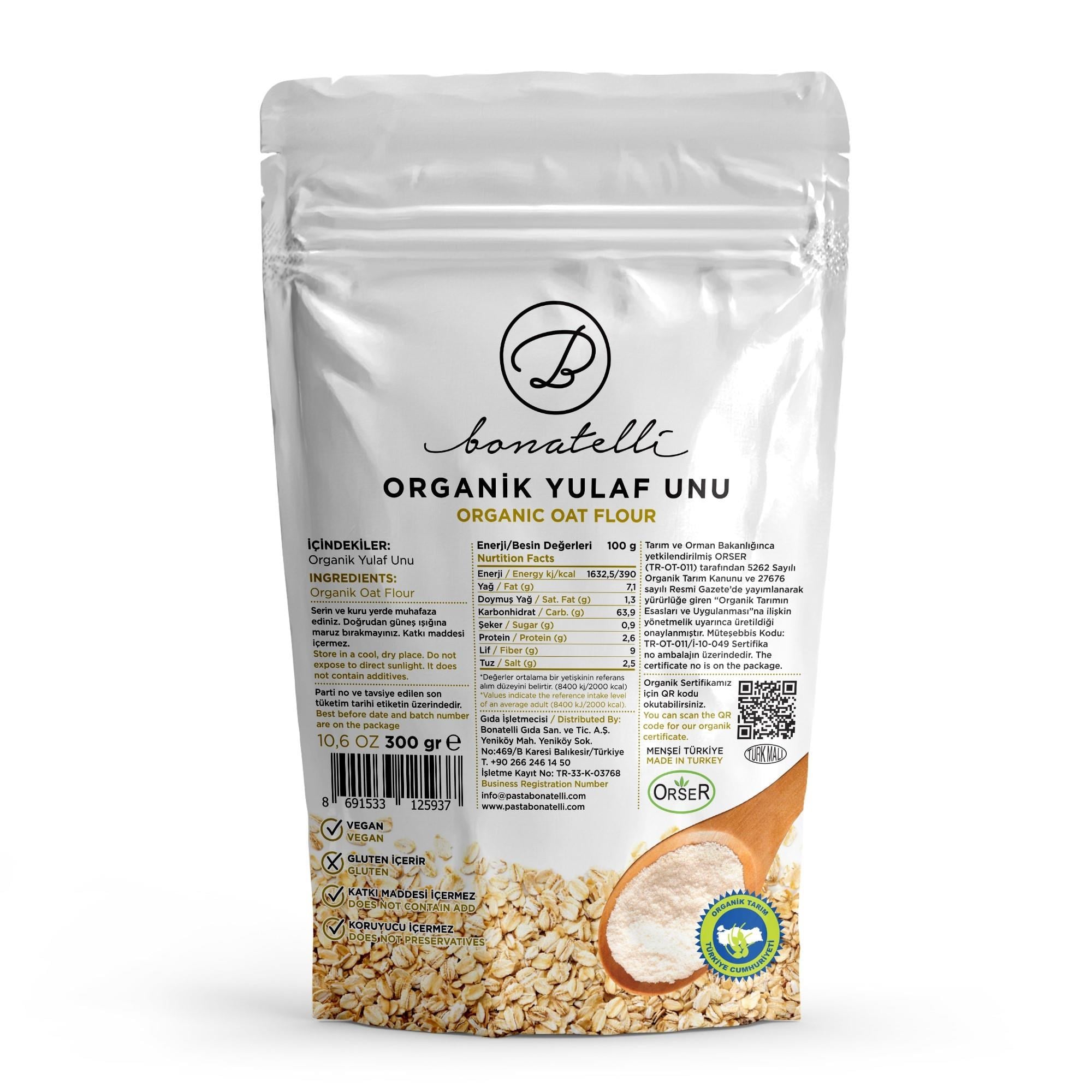 Organik Yulaf Unu 300 G