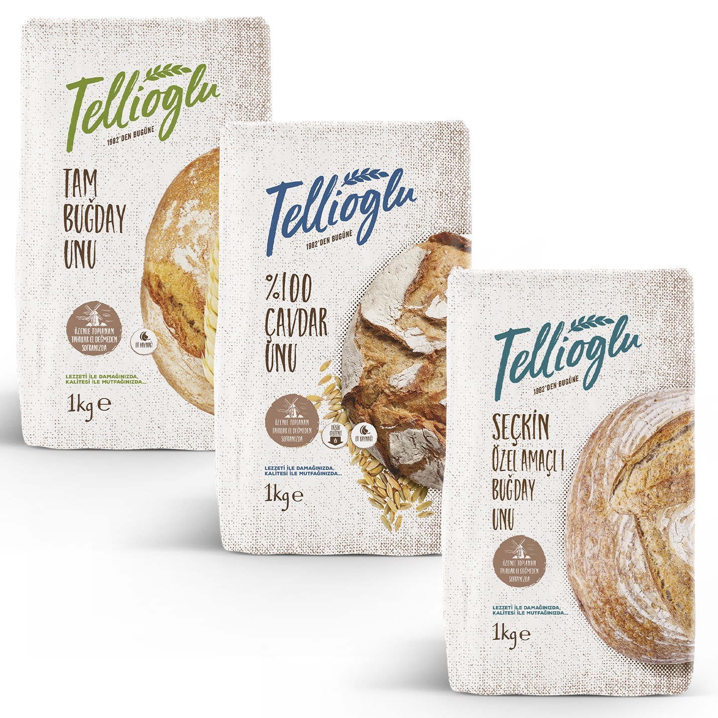 Tellioğlu 3'lü Un Seti 3x1 KG