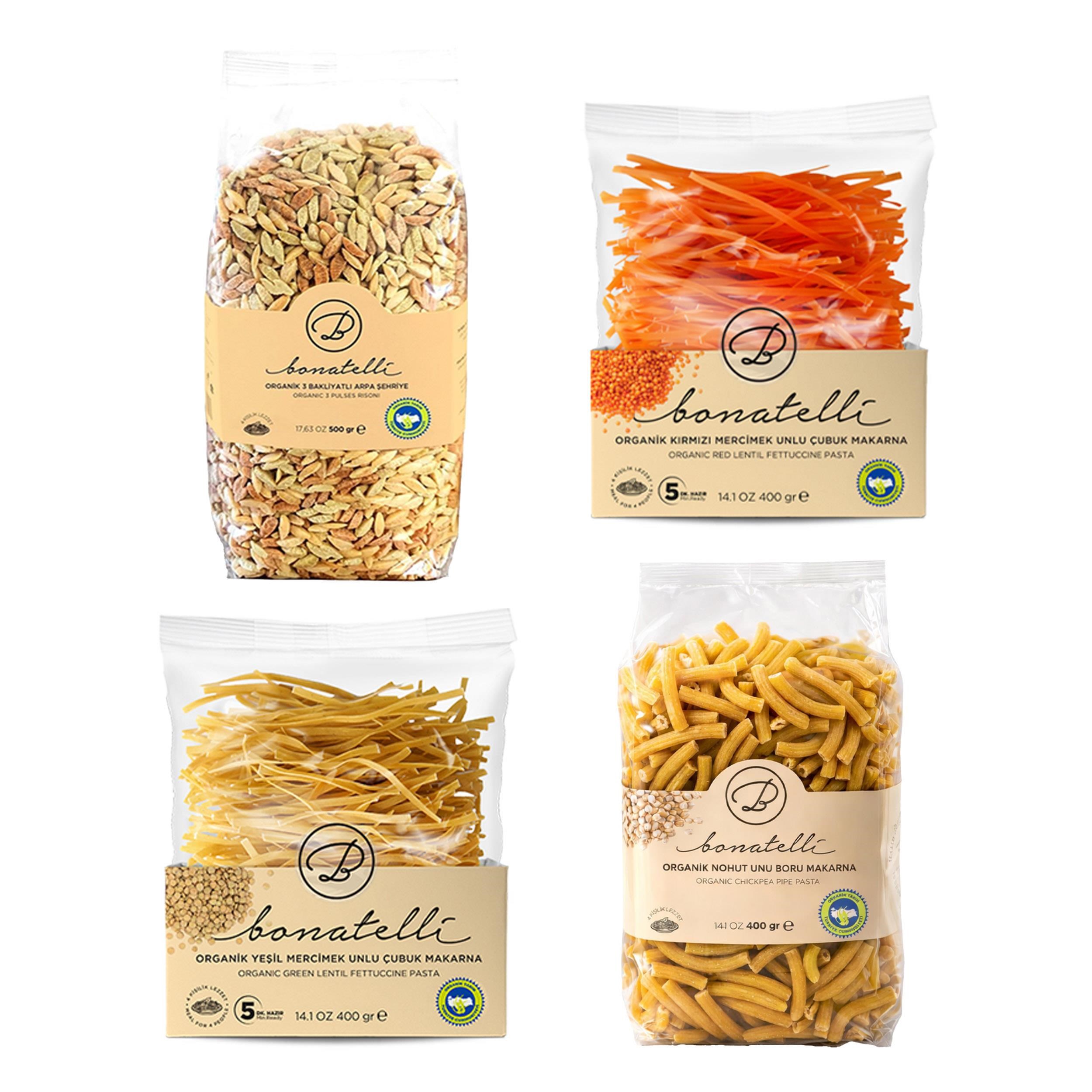 Bakliyat Makarnaları 4 Lü Set