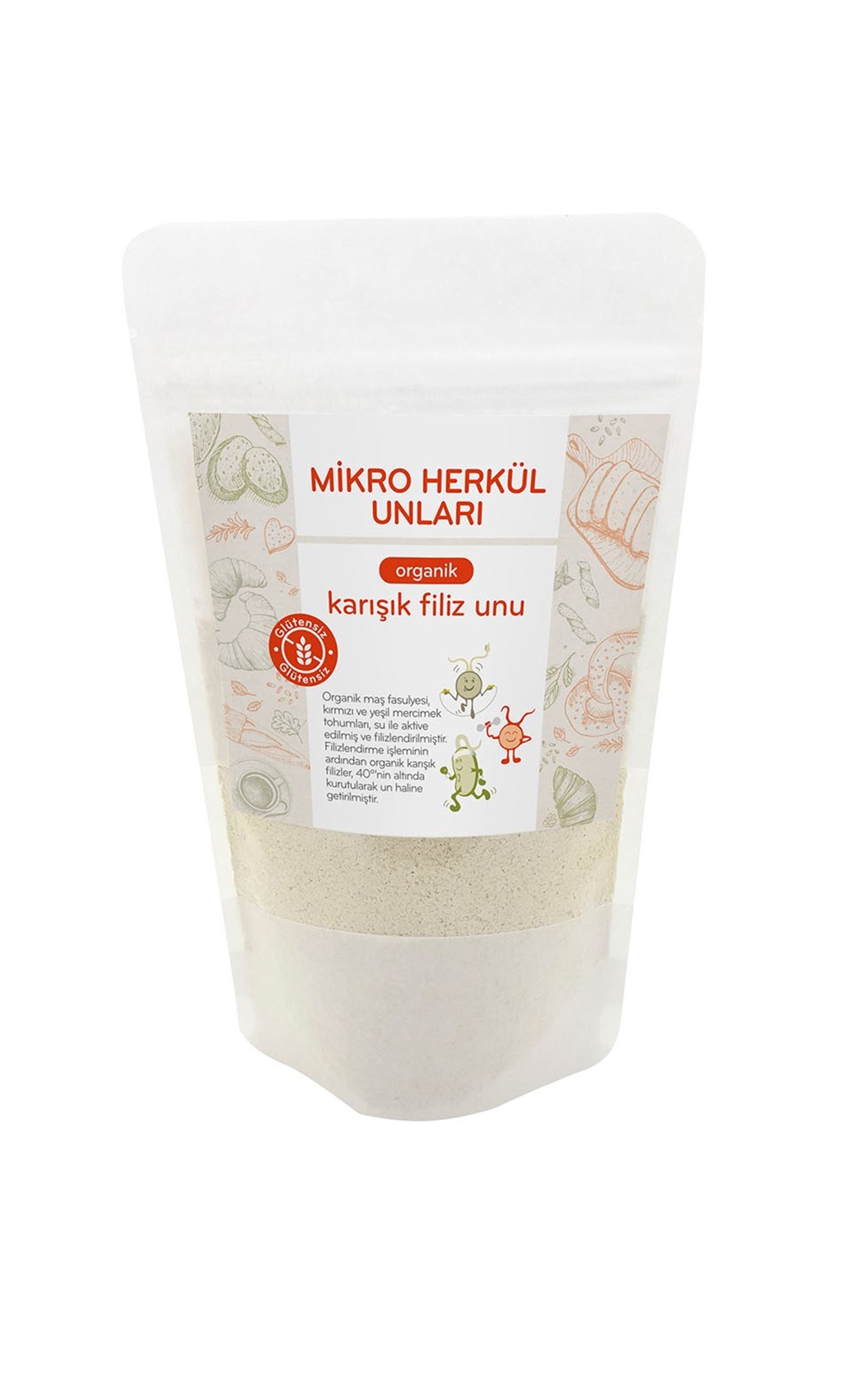 Mikro Herkül Unları Organik Karışık Filiz Unu 250Gr (Glutensiz)