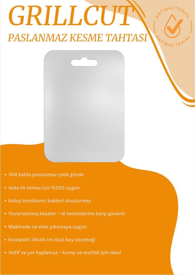 Paslanmaz Çelik Kesme Tahtası 24X34 