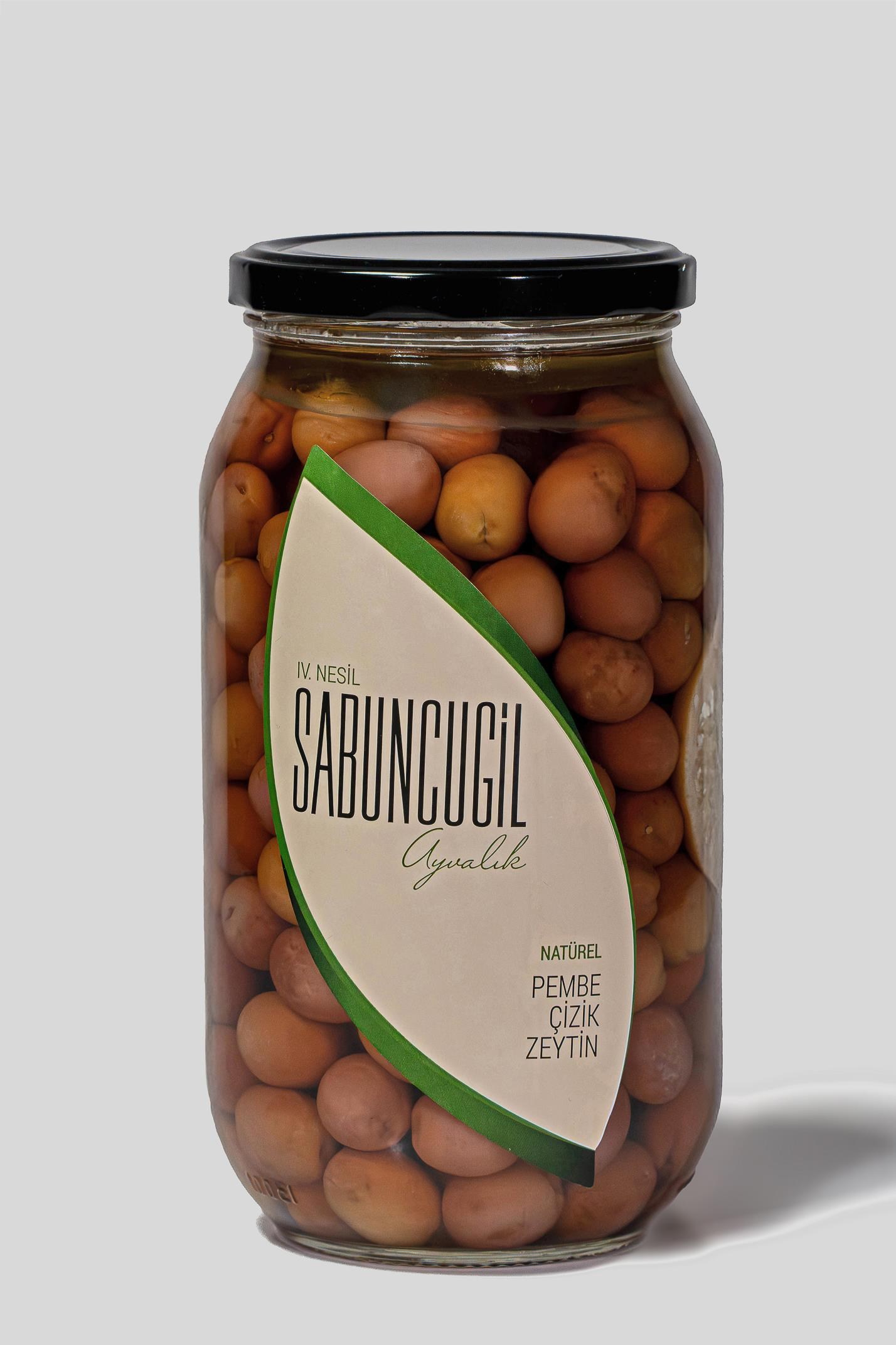 Sabuncugil Ayvalık Natürel Pembe Çizik Zeytin 1000 cc