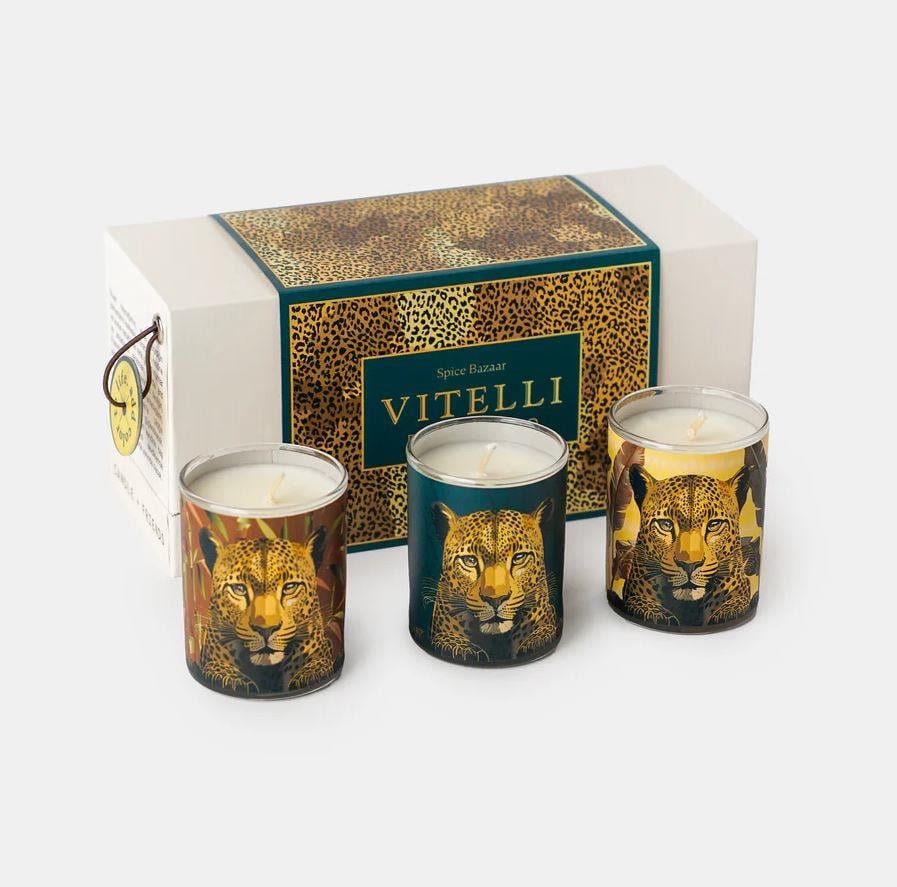 Triple Leopard Candles