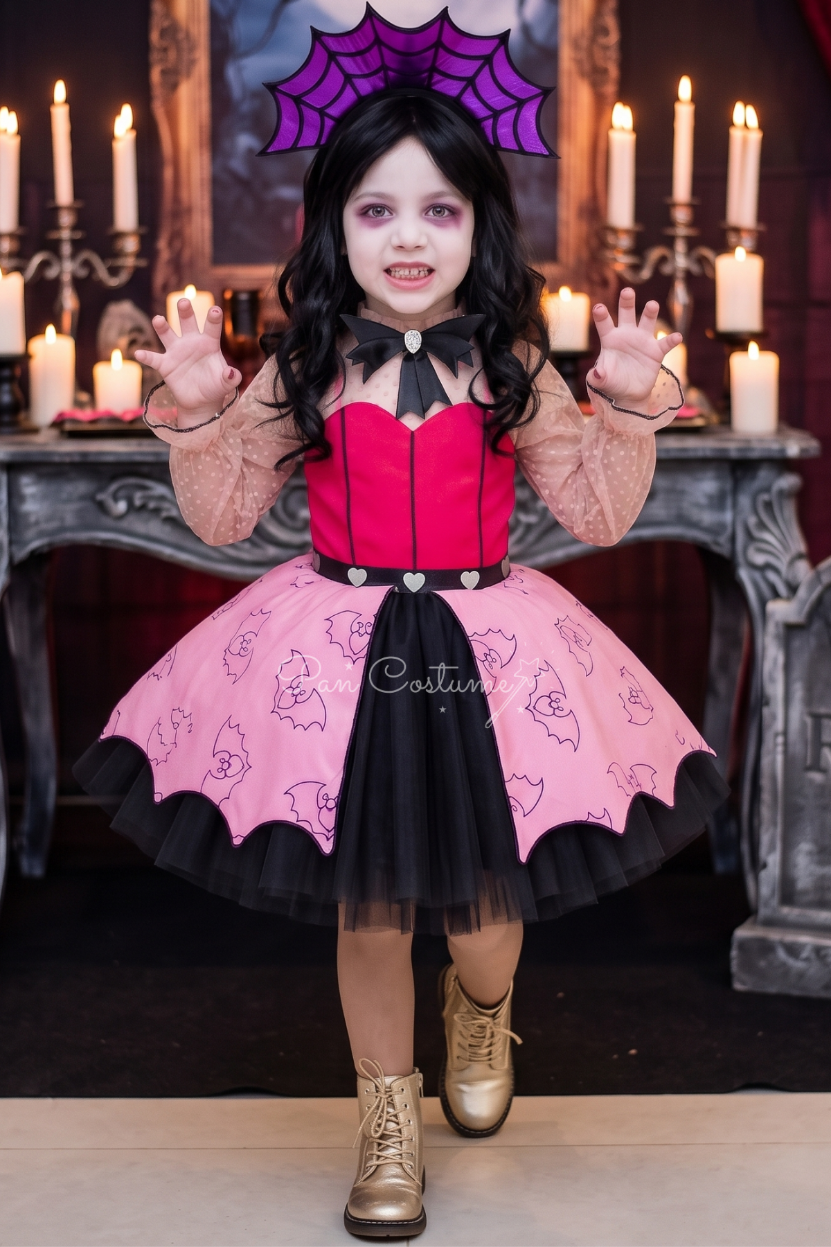 Draculaura Monster High Kız Çocuk Elbise Pembe