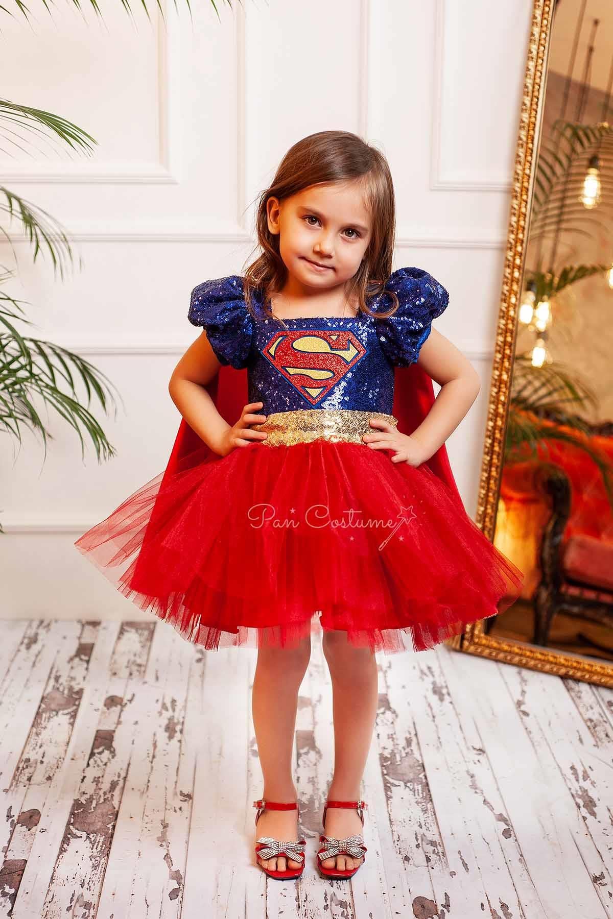 Super Hero Dc Girl Payetli Elbise