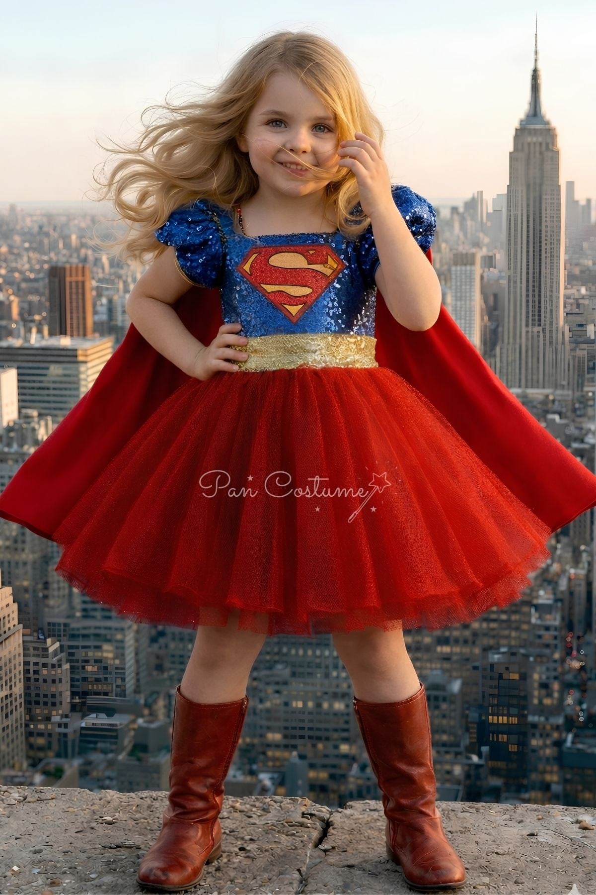 Super Hero Dc Girl Payetli Elbise