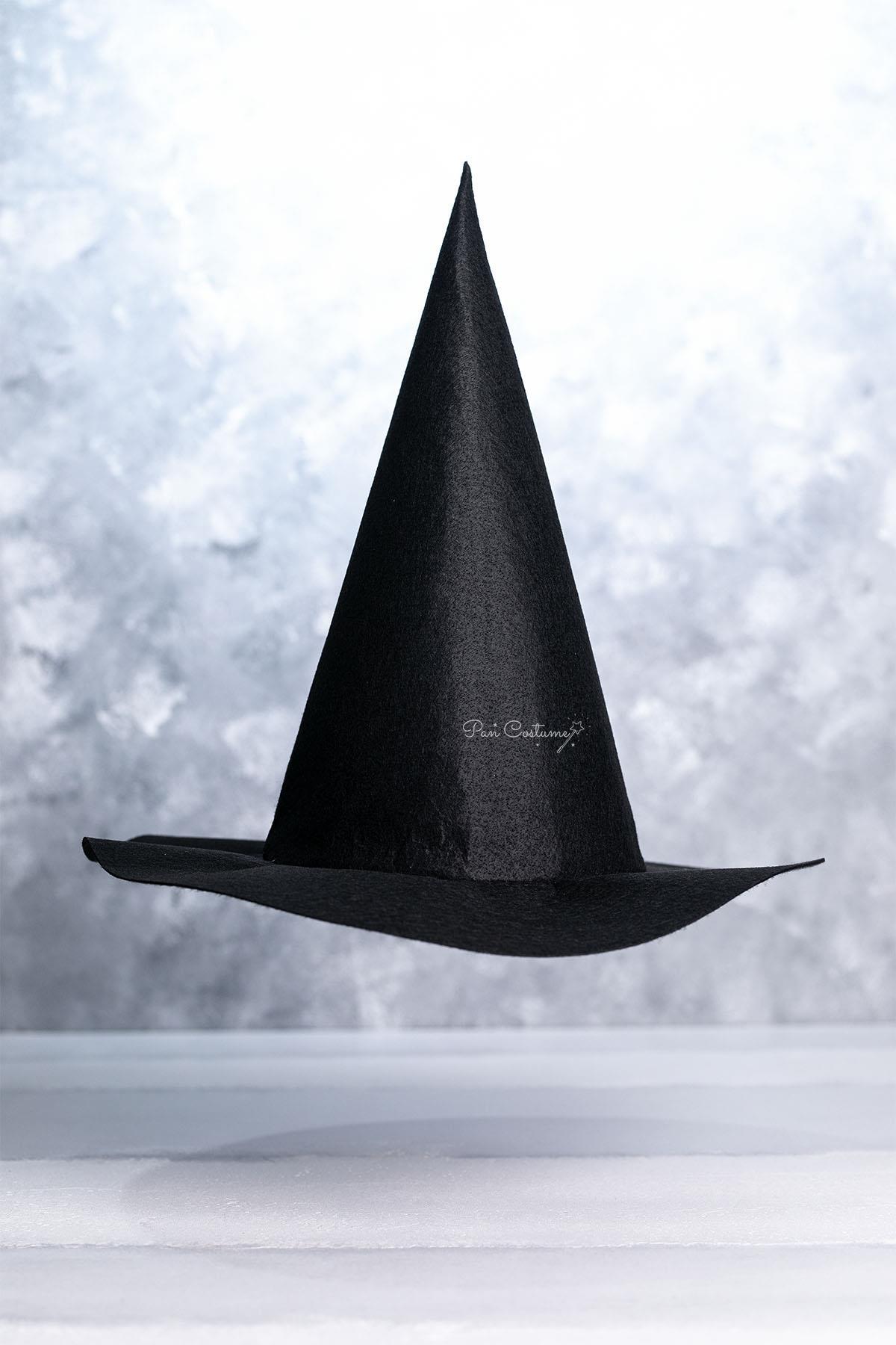 Halloween Cadı Şapkası Siyah Keçe