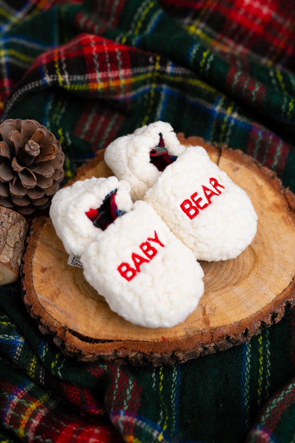 Mama ve Baby Bear Kürklü Anne Terlik ve Bebek Panduf (Terlik ve panduf ayrı satılmaktadır.)