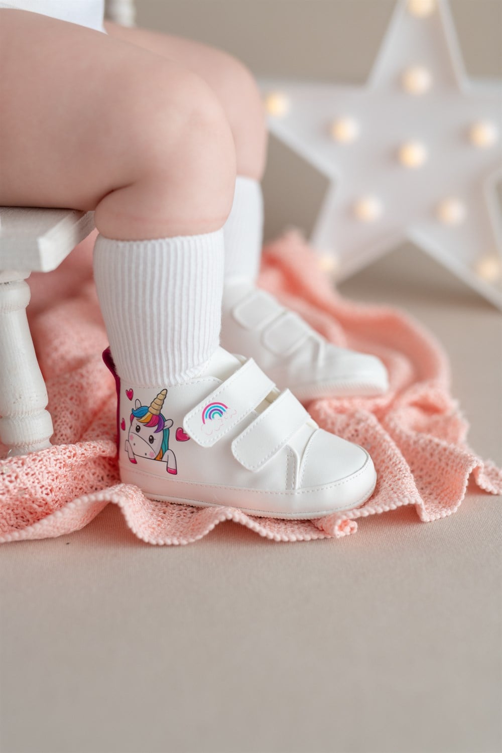 Cırtcırtlı Baskılı Unicorn Patik