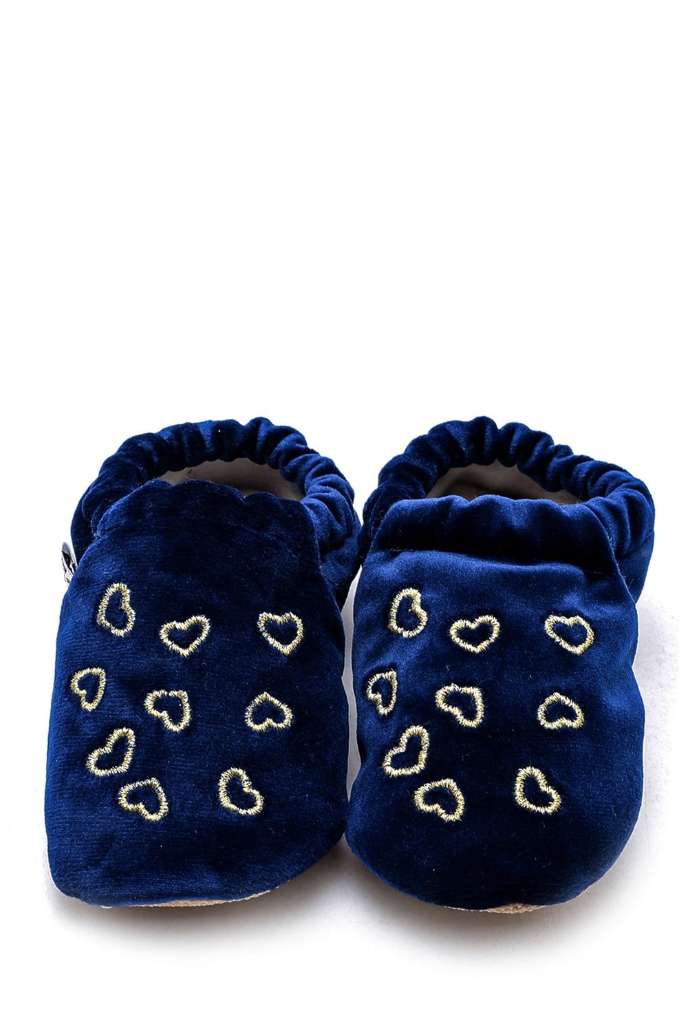 First Step Slipper Lacivert Kalp Nakışlı Patik