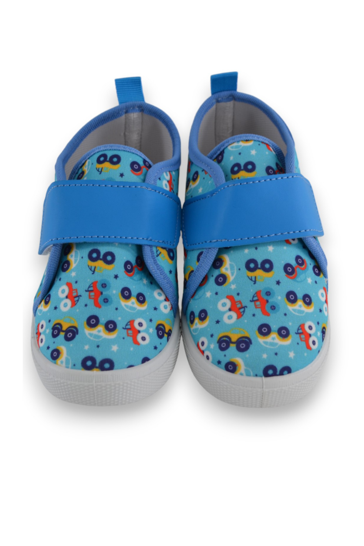 Mavi Araba Baskılı Cırtlı Erkek Çocuk Günlük Ayakkabı