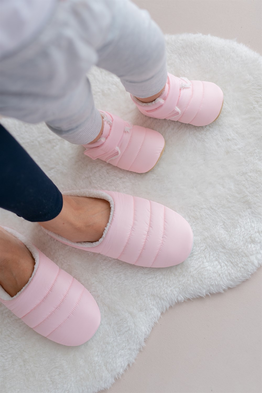 PARAŞÜT ANNE TERLİK VE BEBE PATİĞİ-Pembe/Pink-T-1007