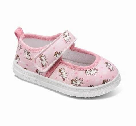 Pembe Unicorn Baskılı Atkılı Kız Çocuk Babet Günlük Ayakkabı 