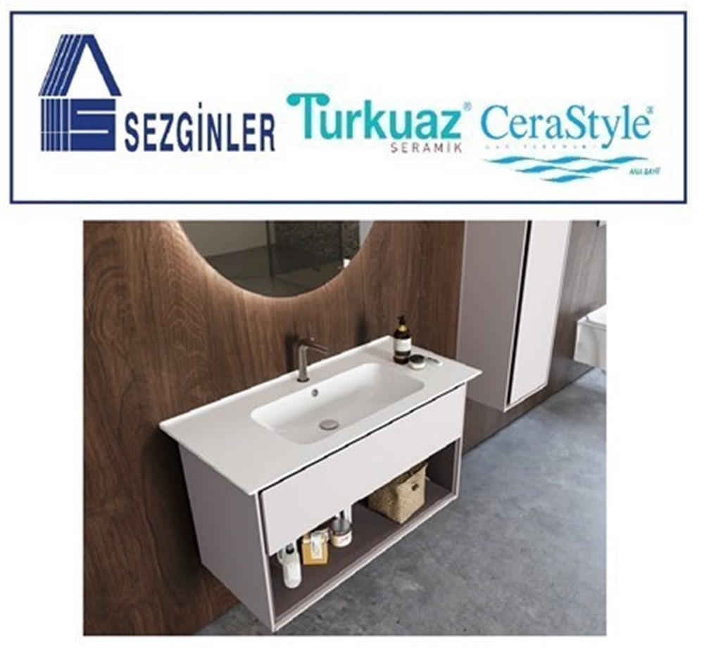 Blue Etajerli Lavabo 80 cm