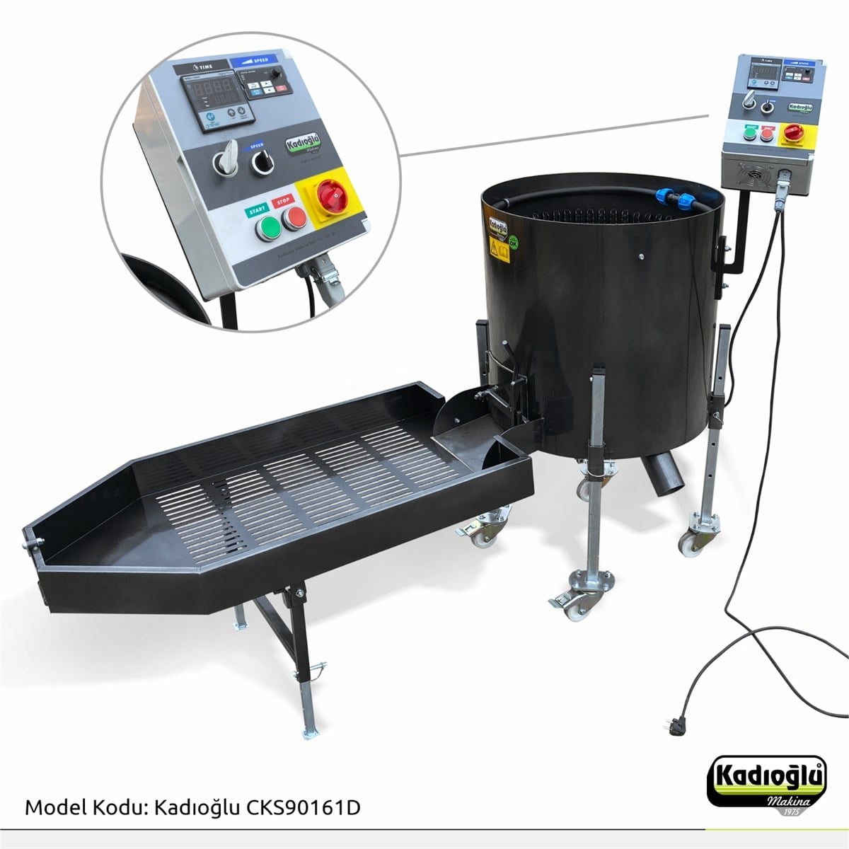 Walnut Peeling Machine - With Stand - Precision Fuji Speed Timer - 170 Liter (Worldwide Free Shipping with Fedex)