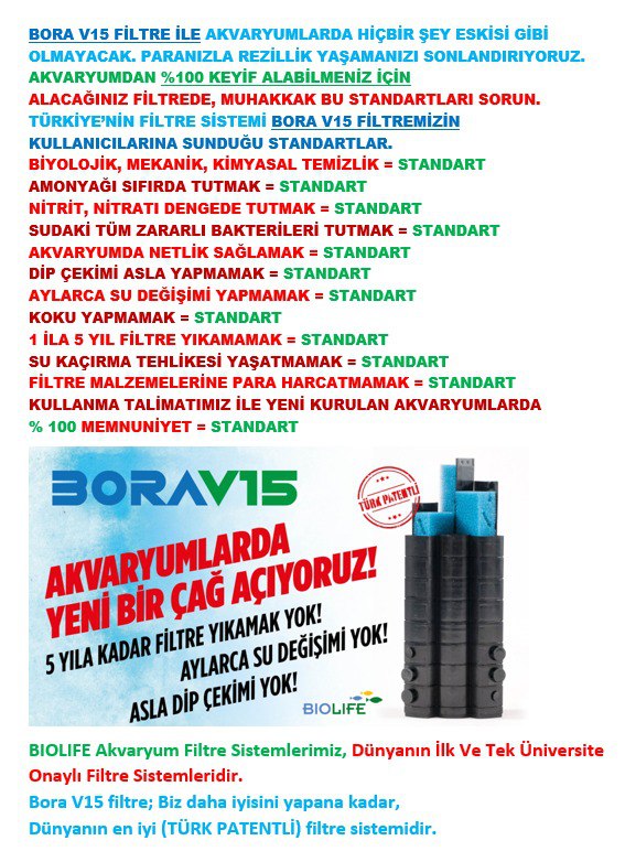 Bora V15 Dünyanın En İyi Akvaryum Filtre Sistemi.