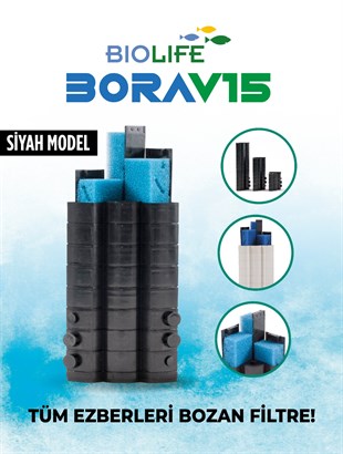 Bora V-15 Akvaryum Filtre Motorsuz.. SİYAH RENK.