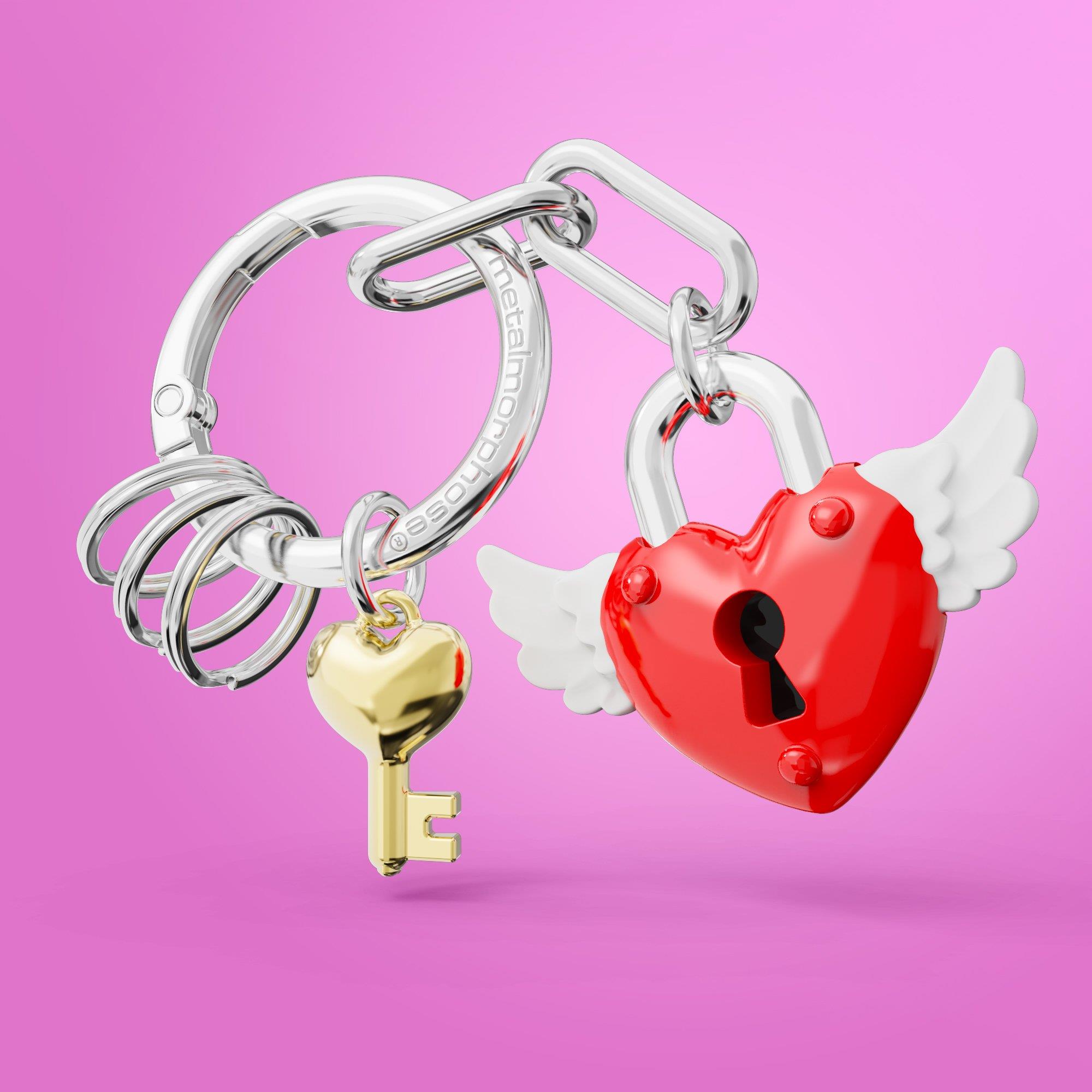 Metalmorphose Love Lock Kırmızı Anahtarlık