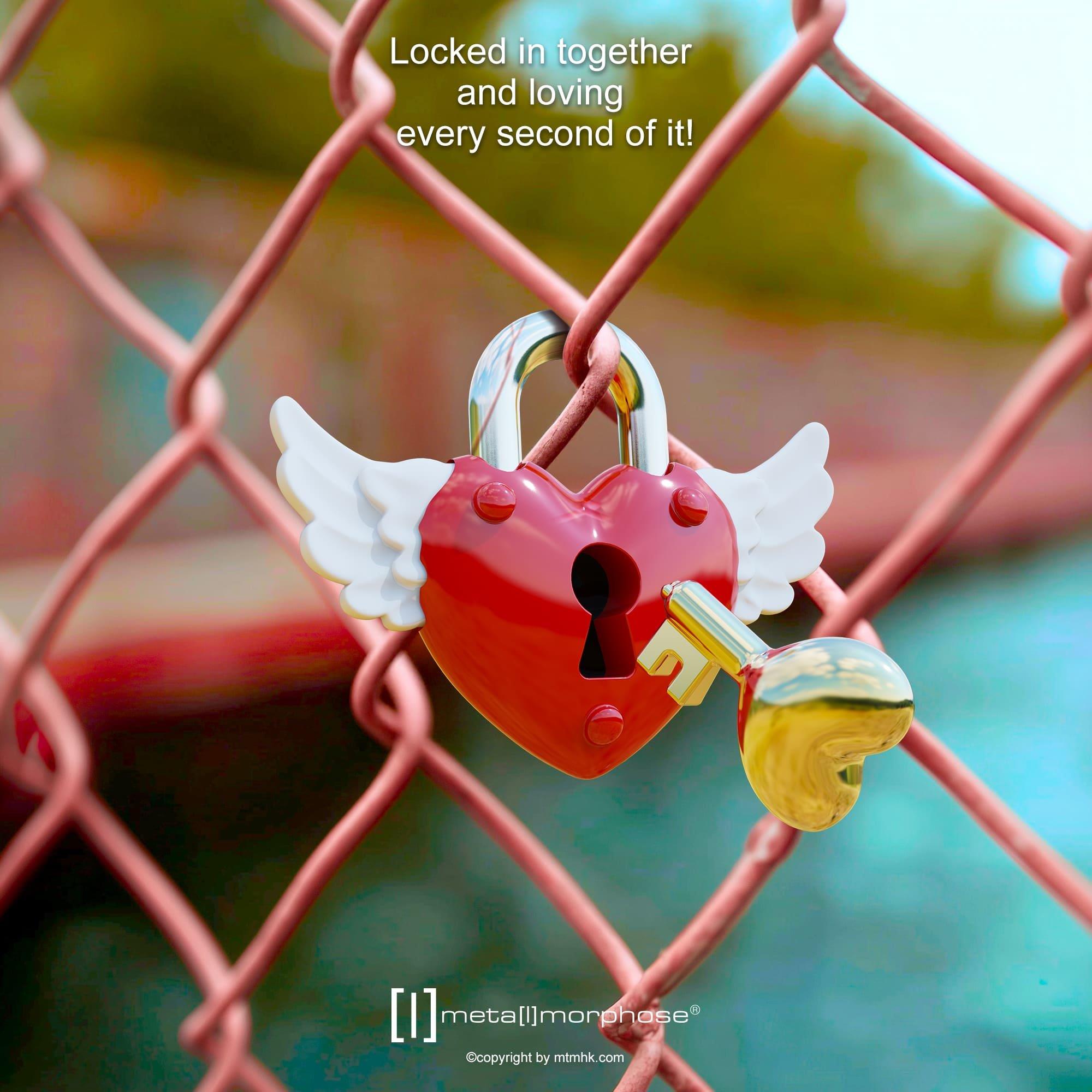 Metalmorphose Love Lock Kırmızı Anahtarlık