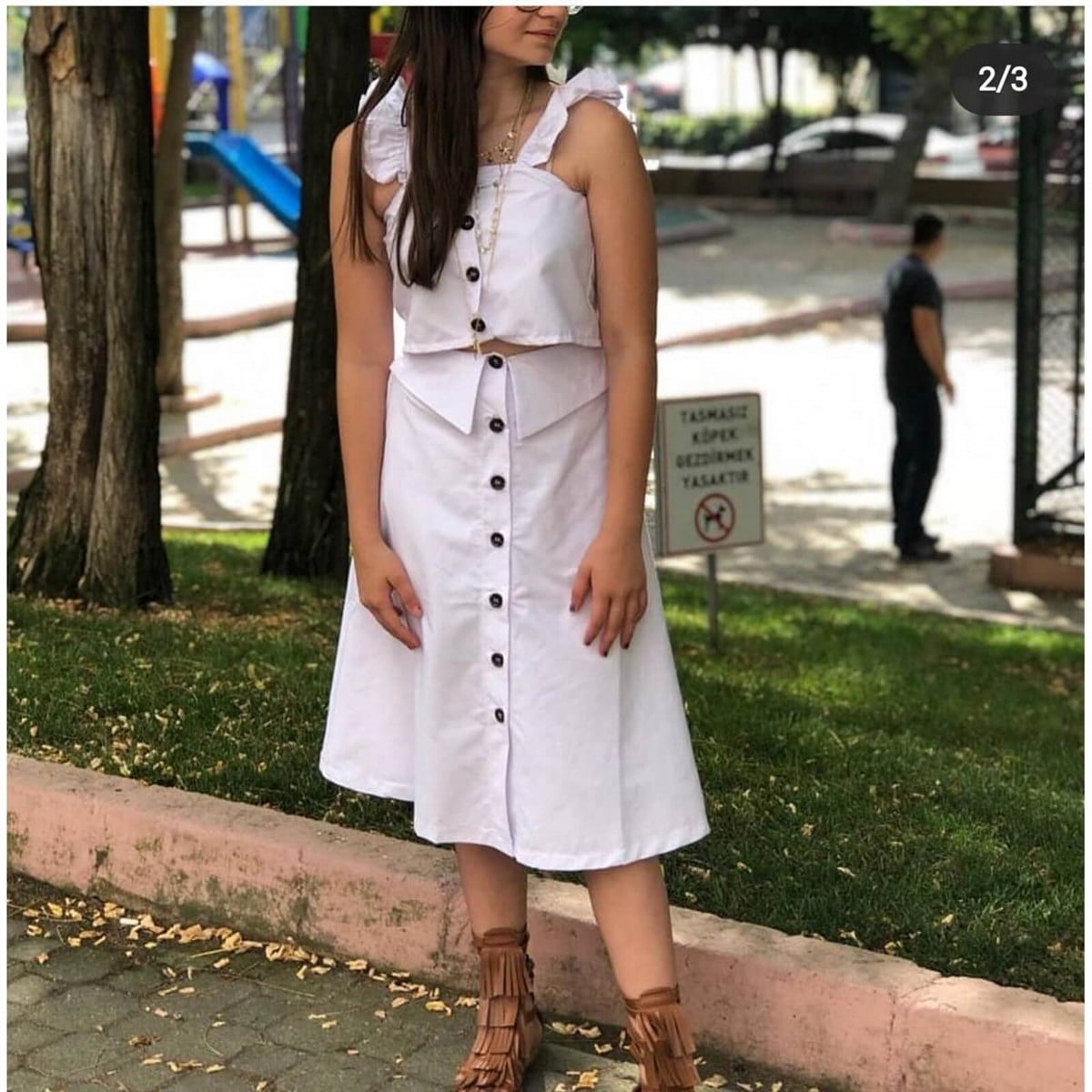 Kız Çocuk Uzun Beyaz Duru Takımı