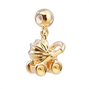 CHOCLI 18 Ayar Altın Kaplama Charm -  Bebek arabası