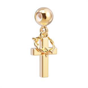 CHOCLI 18 Ayar Altın Kaplama Charm - Cross