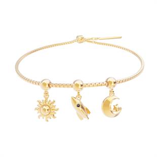CHOCLI 18 Ayar Altın Kaplama Charm - Güneş