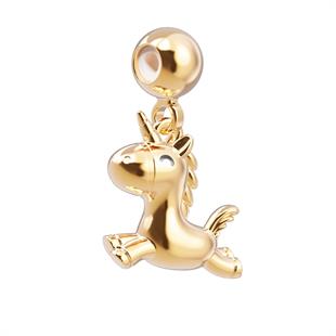 CHOCLI 18 Ayar Altın Kaplama Charm - Unicorn