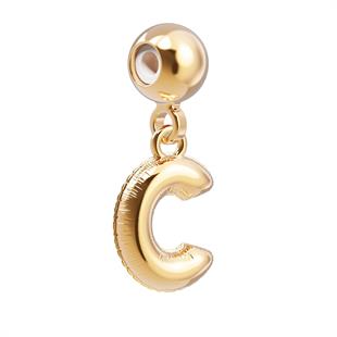 CHOCLI 18 Ayar Altın Kaplama Charm Harf - C