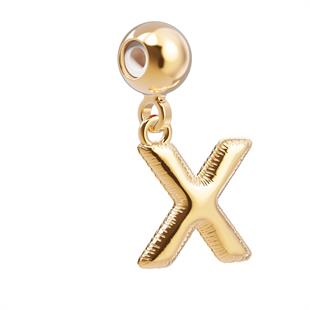 CHOCLI 18 Ayar Altın Kaplama Charm Harf - X