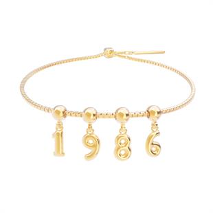 CHOCLI 18 Ayar Altın Kaplama Charm Rakam - 6 Altı
