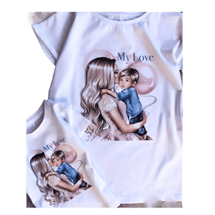 Anne & Erkek Çocuk Baskılı Tişörtler