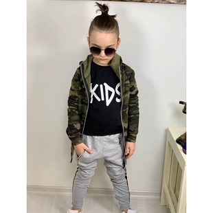 Erkek Çocuk Kamuflaj Ceketli Spor Takım