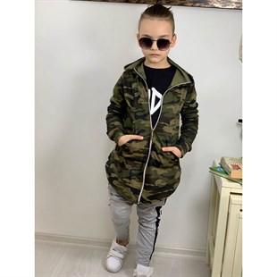 Erkek Çocuk Kamuflaj Ceketli Spor Takım