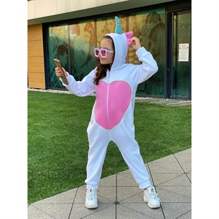 Kız Bebek Pembe Figürlü Polar Tulum