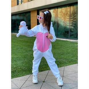 Kız Bebek Pembe Figürlü Polar Tulum