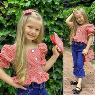 Kız Çocuk Pembe Pitikareli Çantalı Takım