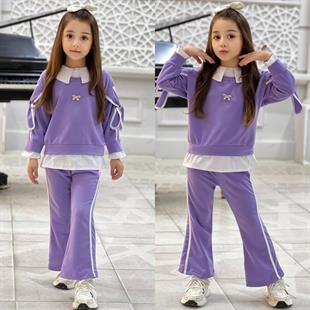 Kız Çocuk Tarz Lila Eşofman Takımı