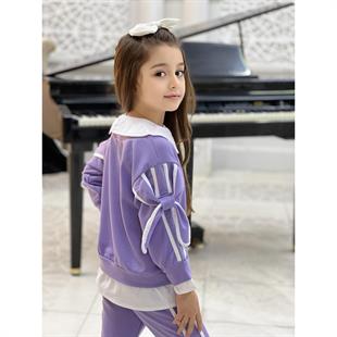 Kız Çocuk Tarz Lila Eşofman Takımı