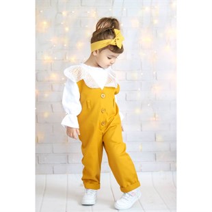 Kız Çocuk Tulumlu Sarı Takım