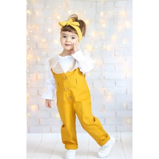 Kız Çocuk Tulumlu Sarı Takım