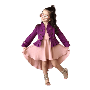 Kız Çocuk Yelekli Mevsimlik Elbise