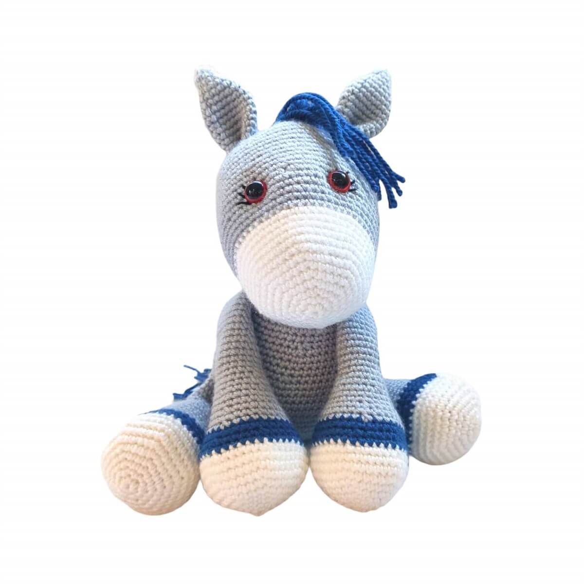 Amigurumi Özel Tasarım Organik El Örgüsü At Figürlü Oyuncak 28cm-Ev Gereçleri-QuzucukKids.com